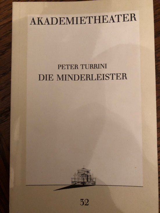Programmheft DIE MINDERLEISTER 1987, Akademietheater