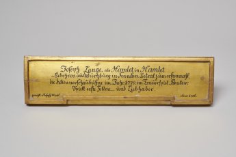 Namensschild von Joseph Lange aus der Ehrengalerie des Alten Burgtheaters 