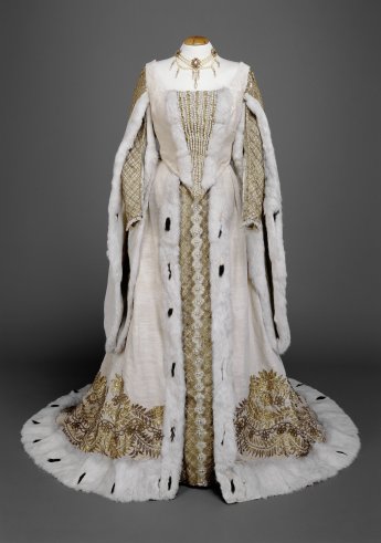 Rollenkostüm der Hedwig Bleibtreu als Königin Elisabeth in Maria Stuart, vermutlich 1905-1932, Hofburgtheater Wien.: