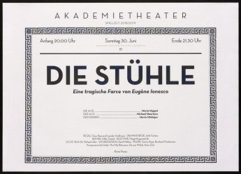 Abb. 12 / Letzter tagesaktueller Theaterzettel des Burgtheaters, 2019