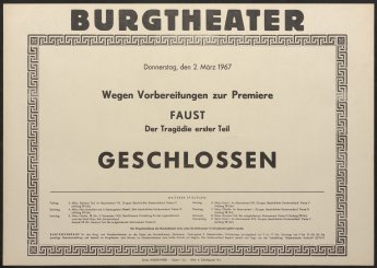 Abb. 6 / Theaterzettel mit der Anzeige „GESCHLOSSEN“, 1967