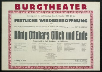 Abb. 4 / Theaterzettel zur Premiere von König Ottokars Glück und Ende, 1955