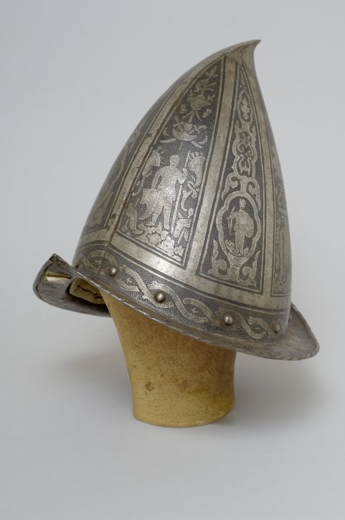 Birnhelm oder Cabasset, Eisen getrieben und geschwärzt, verm. 17. Jh.