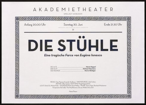 Abb. 12 / Letzter tagesaktueller Theaterzettel des Burgtheaters, 2019