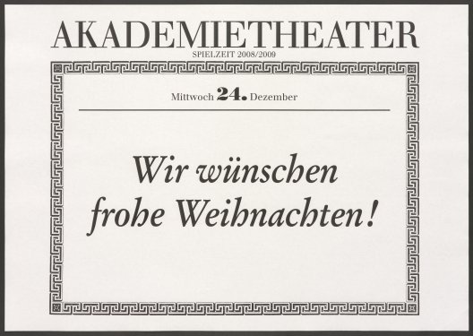 Abb. 9 / Theaterzettel für Heiligabend, 2008